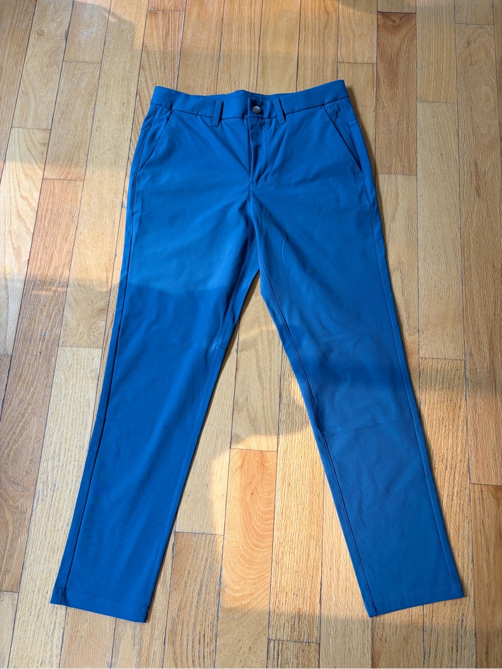 CRZ YOGA Men's Slim Tailored Chinos in Bold Blue